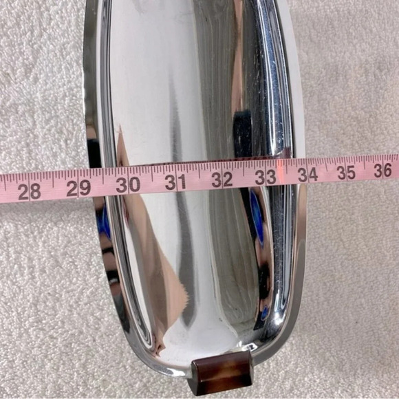 Vintage Glo Hill Gourmates Chrome Serving Tray With Bakelite Handles - Picture 9 of 10